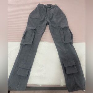 Maniere de Voir Corduroy Cargo Pants - Steel Blue